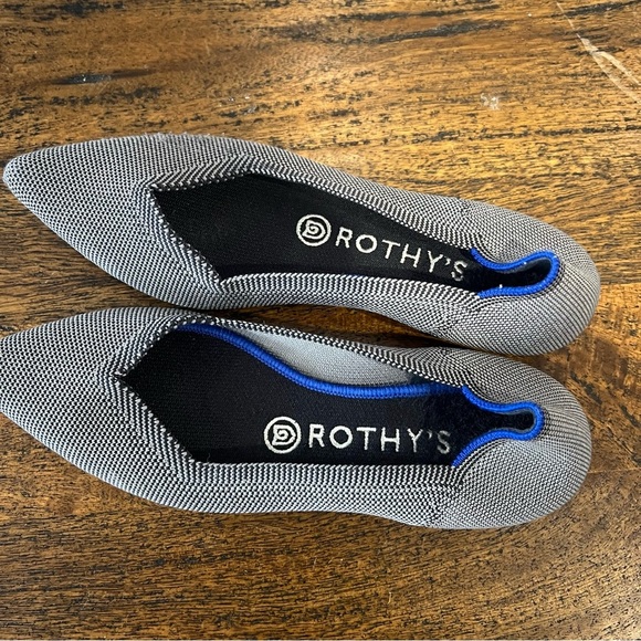 Rothy's Shoes The Point Pointed Toe Comfort Flats Cloud Grey Birdseye - Picture 11 of 11